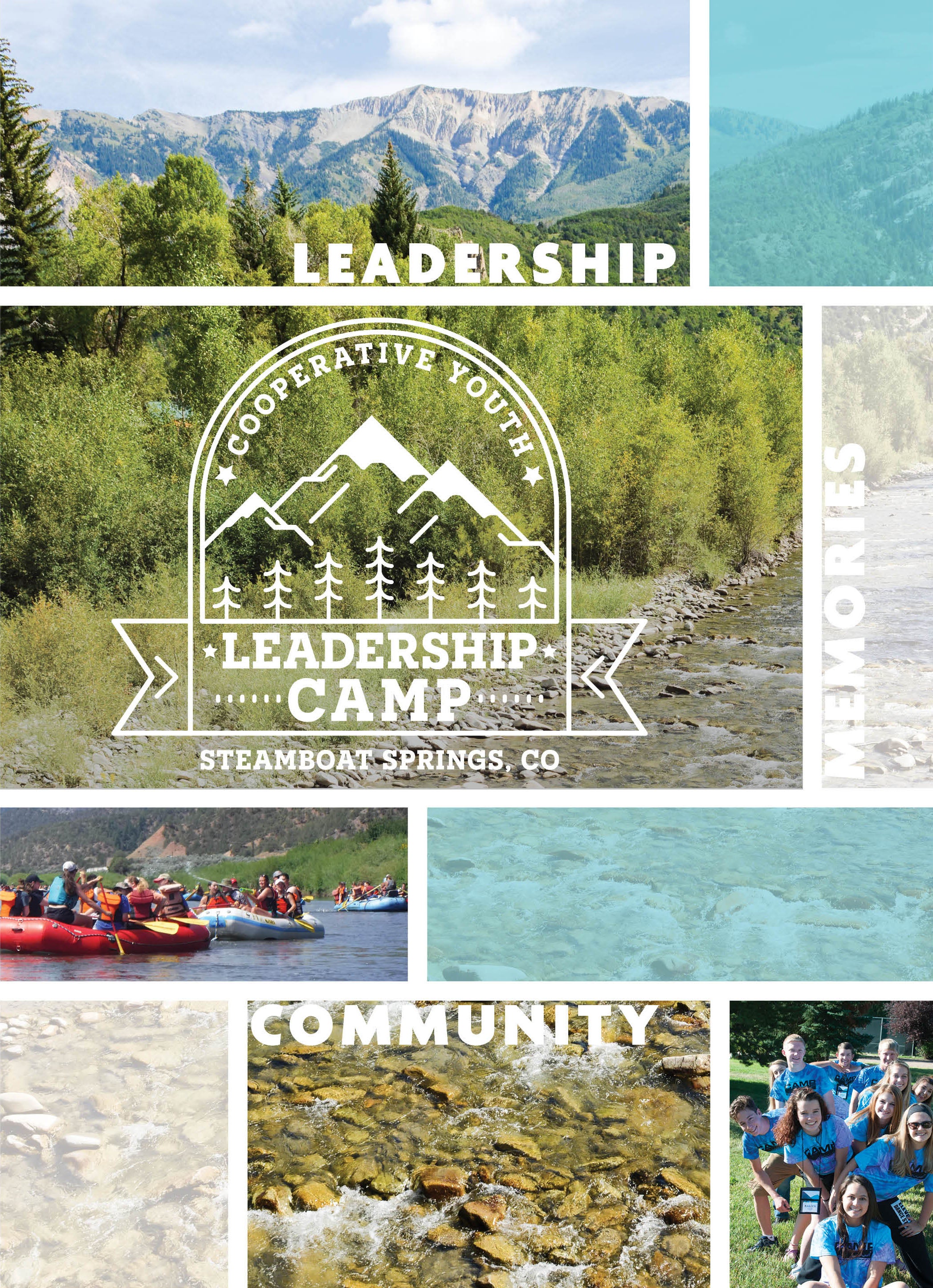 Camp poster with image of colorado mountains