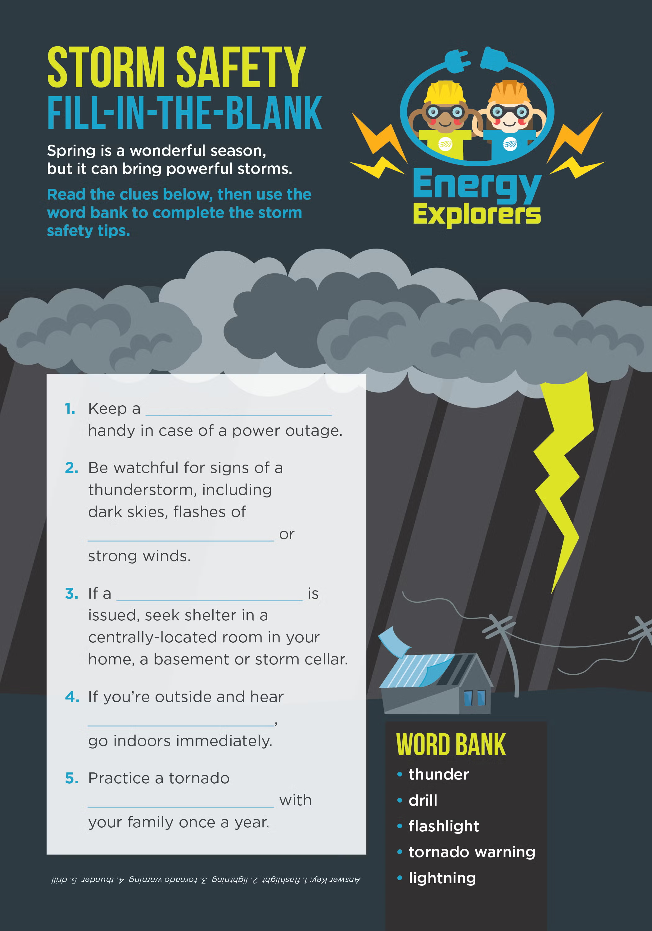 Storm Safety Fill in the Blank