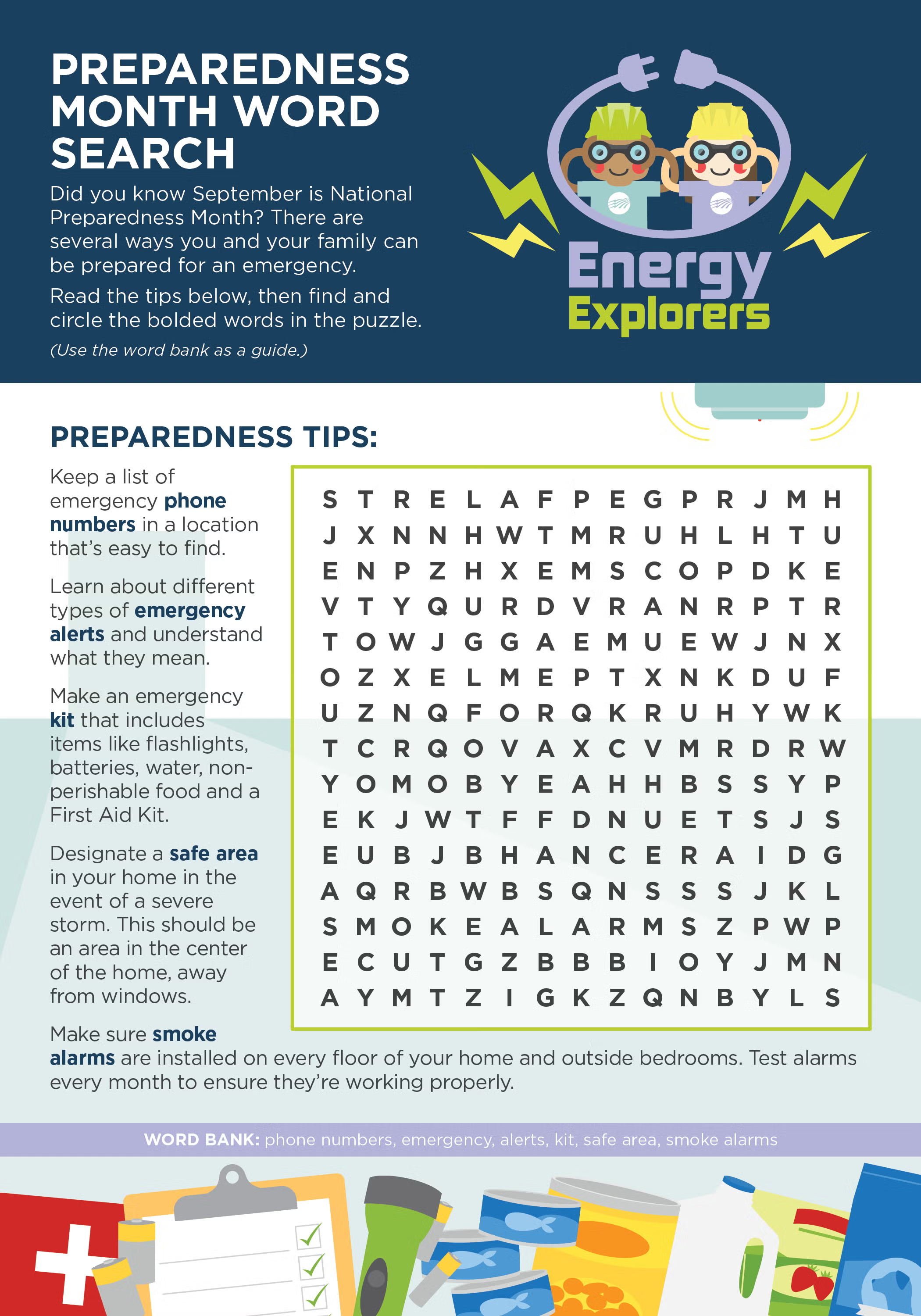 Preparedness Month Word Search