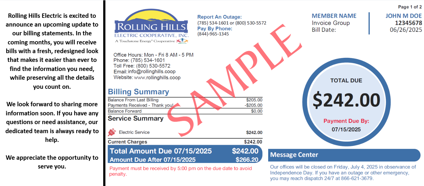 Sample bill